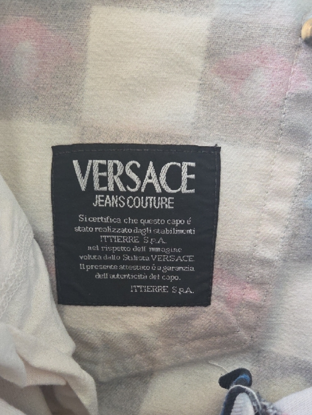 Versace Jeans Black & White Check Cotton with Multicolor Medusa Print - Picture 7 of 10